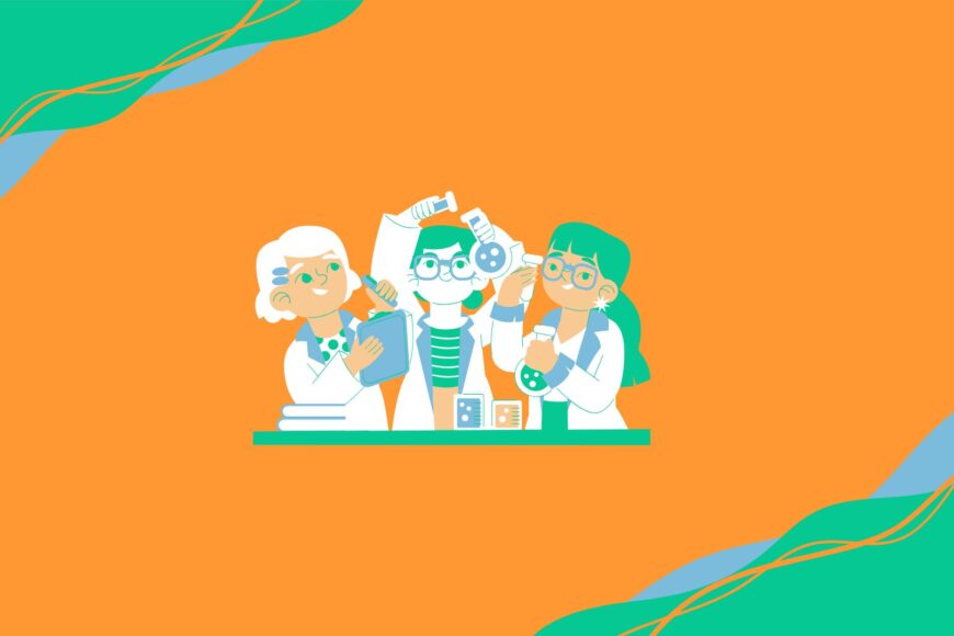 Étudiants en laboratoire de sciences de la vie et de la Terre, préparant le Brevet des Collèges, avec des équipements de laboratoire.